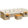 vidaXL 8-delige Loungeset met kussens poly rattan beige