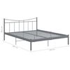 vidaXL Bedframe metaal grijs 160x200 cm