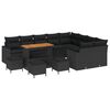 vidaXL Tuinbankenset 13 pcs Zwart poly rattan