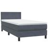 vidaXL Boxspring met matras en LED fluweel donkergrijs 90x210 cm