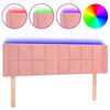 vidaXL Hoofdbord LED 147x16x78/88 cm fluweel roze