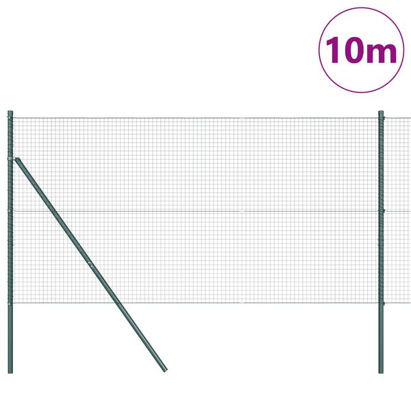 vidaXL Afrasteringspaal Groen 10 x 1,4 m (25 x 25 mm gaas)