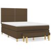 vidaXL Boxspring met matras stof donkerbruin 140x190 cm