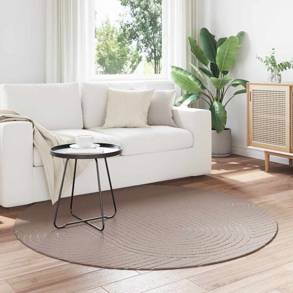 vidaXL Vloerkleden Rond Beige &Oslash; 120 CM