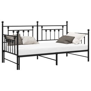 vidaXL Bedframe voor een daybed Zwart 107 x 203 cm Staal