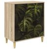 vidaXL Ladekast ELBURG Palmbladprint 66 x 36,5 x 75 cm Bewerkt hout