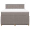 vidaXL Boxspring met matras stof taupe 140x190 cm