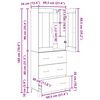 vidaXL Highboard met lade Zwart Eiken 69,5 x 34 x 180 cm Bewerkt hout