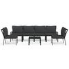 vidaXL 7-delige Loungeset met kussens staal grijs
