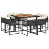 vidaXL 9-delige Tuinset poly rattan zwart