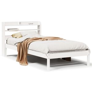 vidaXL Bedframe zonder matras massief grenenhout wit 90x190 cm