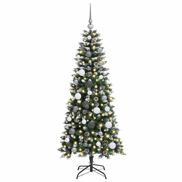 vidaXL Kunstkerstboom met 150 LED Groen 150 cm PVC en Plastic en Staal