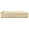 vidaXL Bedframe met LED-verlichting sonoma eiken 200x200 cm