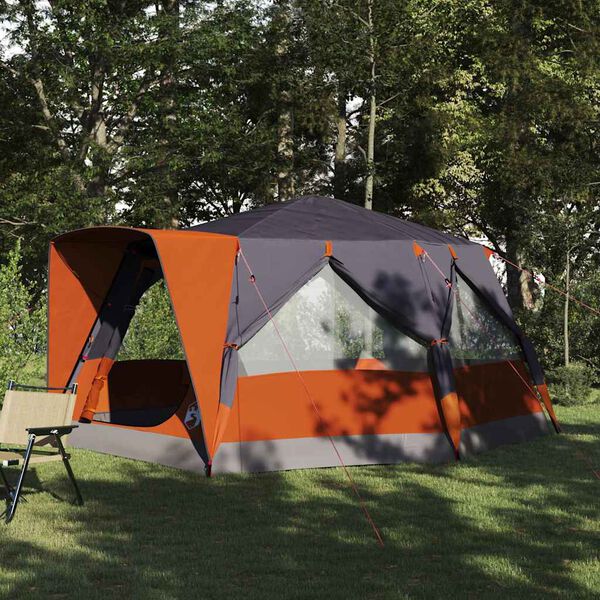 vidaXL Huisje Tent met dak Grijs en Oranje 400 x 350 x 212 cm