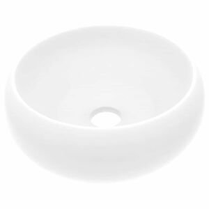 vidaXL Wastafel rond 40x15 cm keramiek matwit