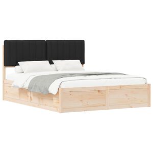 vidaXL Bedframe met Gevoerd Hoofdgedeelte Zwart 160 x 200 cm