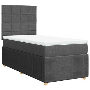 vidaXL Boxspring met matras stof donkergrijs 80x200 cm