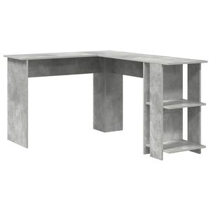 vidaXL Hoekbureau Beton Grijs Bewerkt hout 140 x 113,5 x 75 cm