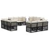 vidaXL Tuinbankenset 12 st Zwart poly rattan