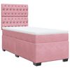 vidaXL Boxspring met matras fluweel roze 90x190 cm