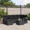 vidaXL 7-delige Loungeset met kussens poly rattan zwart