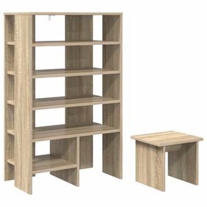 vidaXL Schoenenkast 2 st 62 x 35 x 100 cm Bewerkt hout Sonoma Eiken