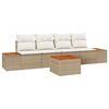vidaXL Tuinbankenset met kussen 5 pcs Beige Poly riet