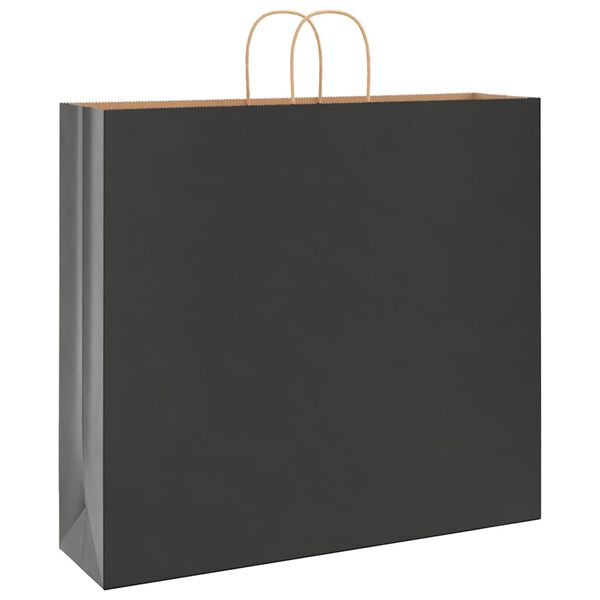 vidaXL Papieren zakken 50 st met hengsels 54x15x49 cm zwart