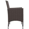 vidaXL 3-delige Tuinset poly rattan en gehard glas bruin
