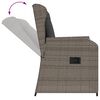 vidaXL 3-delige Loungeset met kussens poly rattan grijs