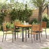 vidaXL Tuin eettafelset 5 pcs Grijs en Bruin poly rattan