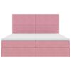 vidaXL Opslag bed met matras met hoofdeinde Roze 200 x 200 cm Fluweel
