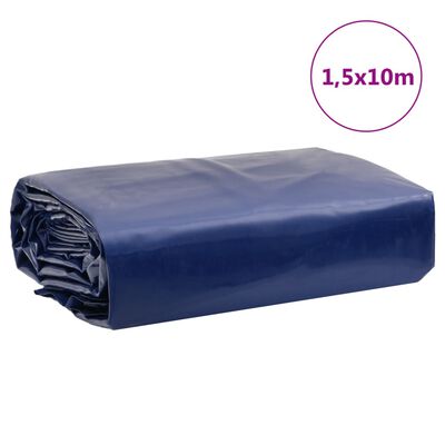 vidaXL Dekzeil 650 g/m² 1,5x10 m blauw