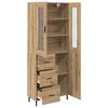 vidaXL Hoge kast met lade 2 pcs Artisan Eiken Bewerkt hout