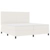 vidaXL Boxspringbed Cr&egrave;me en Wit 200 x 200 cm Katoen Stof