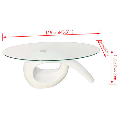 Afsnijden gesprek Afgrond vidaXL Salontafel met ovaal glazen tafelblad hoogglans wit online kopen |  vidaXL.be