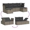 vidaXL 6-delige Loungeset met kussens poly rattan grijs
