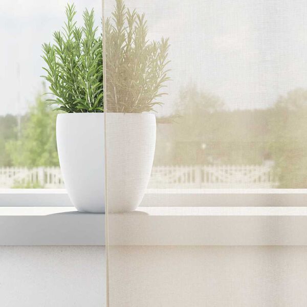 vidaXL Gordijnen voile met doorvoertules 2 st 140x175 cm cr&egrave;mekleurig