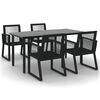 vidaXL 5-delige Tuinset PVC-rattan zwart