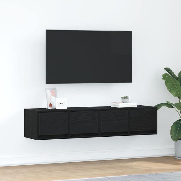 vidaXL Tv-kasten 60x31x25,5 cm spaanplaat zwart eikenkleurig