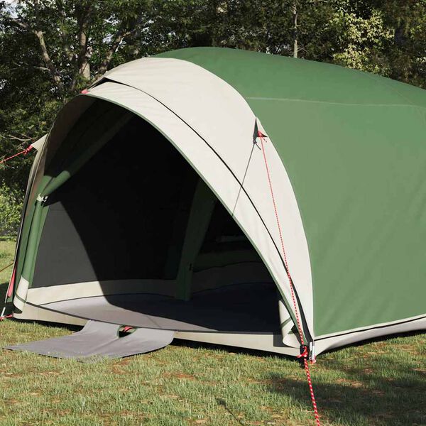vidaXL Tunnel tent met dak met opslag Groen 410 x 285 x 198 cm taft