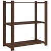 vidaXL Opbergrek 3-laags 80x38x90 cm massief grenenhout bruin