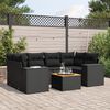 vidaXL 7-delige Loungeset met kussens poly rattan zwart
