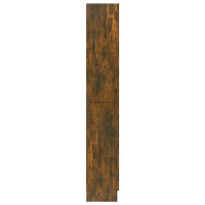 vidaXL Vitrinekast 82,5x30,5x185,5 cm bewerkt hout gerookt eikenkleur