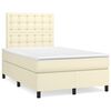 vidaXL Boxspring met matras kunstleer cr&egrave;mekleurig 120x200 cm