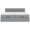 vidaXL Ottoman bed met matrassen en LED's 200x200cm stof lichtgrijs