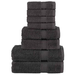 vidaXL 8-delige Handdoekenset SOLUND 600 g/m&sup2; antracietkleurig