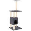 vidaXL Kattenkrabpaal met sisal krabpalen 104 cm donkergrijs