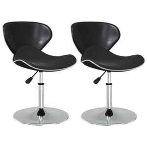 vidaXL Eetkamerstoelen 2 st kunstleer zwart