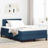 vidaXL Boxspring bed met matras met hoofdeinde Blauw 120 x 200 cm Stof